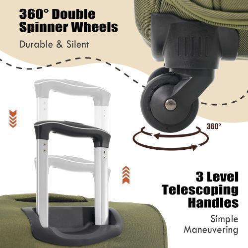 Softside Luggage Expandable 3 Piece Set Suitcase Upright Spinner Softshell Lightweight Luggage Travel Set-22/26/30 inches Softside Luggage Expandable 3 Piece Set Suitcase Upright Spinner Softshell Lightweight Luggage Travel Set-22/26/30 inches