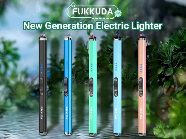 FUKKUDA Upgraded Dual Arc Electric Candle Lighter - USB Rechargeable, Windproof Flameless, Ideal Christmas Stocking Stuffer for Candles, Camping (Obsidian Black)