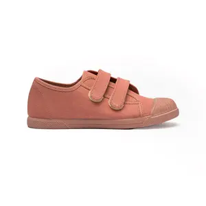 Ellie Rosewood by Childrenchic Sneakers with Rubber Captoe, Rubber Sole, Velcro Strap