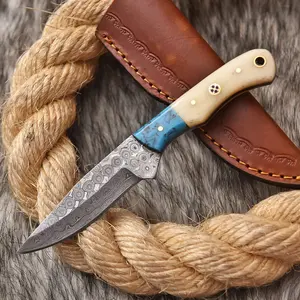 Handmade Damascus Steel Blade Premium Chef Knife Multi Use Kitchen Knife Camel Bone Resin Handle