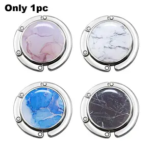 Portable Table Folding Bag Hanger, 4 Counts Foldable Design Bag Hanger, Foldable Purse Hook, Durable Zinc Bag Display Hook for Home Office Dormitory, Carry Purse Hook