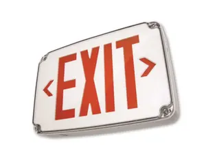 Westgate Mfg XT-WP Double Face Exit, 3.2W, Red Letters, Black Panel, XT-WP-2RB-EM
