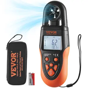 VEVOR Bluetooth Portable Anemometer, Temperature Range 14 ℉ -140 ℉ , Digital Device for Measuring Wind Speed, Temperature, Air Flow, and Wind Chill, Equipped with LED Backlit Display, Ideal for Surfing
