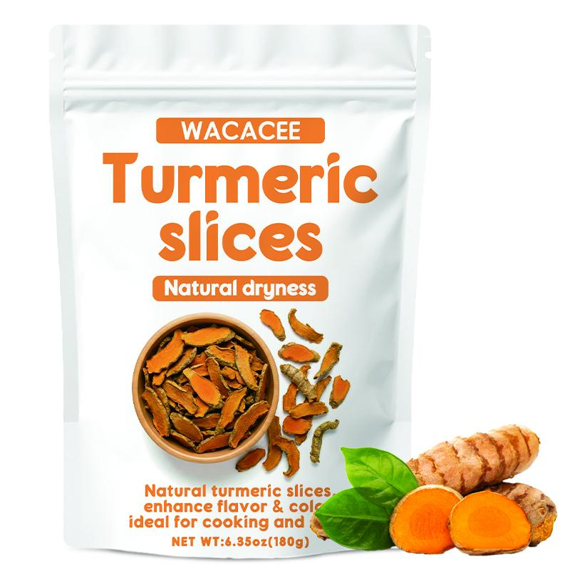 WACACEE Pure Turmeric Dried Whole Root Spice - Careful Selection, Pungent Rich Flavor, Strong Aroma, Sealed Bag, 24-Month Shelf Life, Ideal for Cooking Seasoning & Wellness Support (Spice and Seasoning Blends Compatible), Authentic, Natural Roots, Sugar F