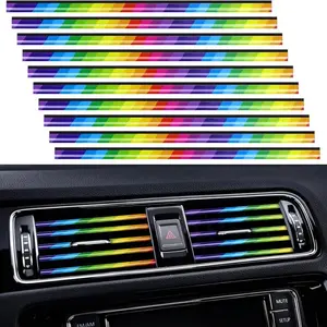 Universal Car U-Shaped Decorative Strip, Air Conditioning Vent Grille Modification Bright Trim, Interior Exterior Upgrade Accessories