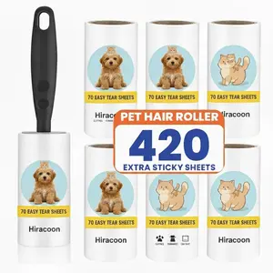 Extra Sticky Lint Roller, Mega Value Set 420 Sheets for Pet Hair Removal, Dog and Cat Lint Remover for Clothes, Furniture, Carpet