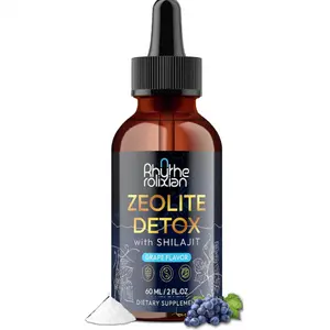 Rhytherolixian Zeolite Detox | Heavy Metal Detox & Shilajit Mineral | Fulvic Humic Acid | Grape Flavor | Vegan Liquid Drops Supplement (2 fl oz)