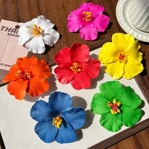 7Pcs Hawaiian Hibiscus Flower Hair Clips – Tropical Summer Vacation Beach Accessories