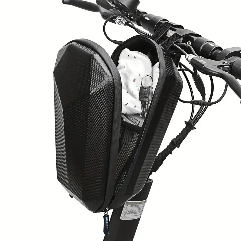 4L Electric Scooter Front Hanging Bag, Waterproof Foldable Eva Hard Shell Bag, Carry Charger and Repair Tools, Bicycle Handlebar Bag, Bike Accessory, Ebike Accessories