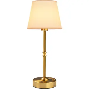 Cordless Table Lamp Rechargeable: Fast Charging & Long Lasting - 2700K Warm Light Vintage Gold Lamps for Women Housewife - Dinning Living Room Bedroom
