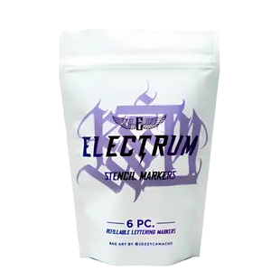 Electrum Refillable Stencil Lettering Markers (6 Pack)