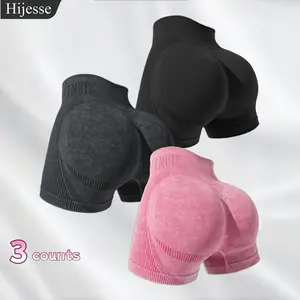 Hijesse Women's Letter Print High Waist Athletic Shorts Breathable Comfortable High Stretch Yoga Gym Shorts for Indoor Outdoor Wear Impact Scrunch Workout Seamless Shaping High Rise Sports Yoga Workout Solid Color Gym Seamless Booty Biker Girl