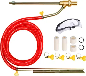 Pressure Washer Sandblasting Kit - Wet Abrasive Sandblaster Attachment, with Replacement Nozzle Tips,Protect Glasses, 1/4 Inch Quick Disconnect, 5000 PSI