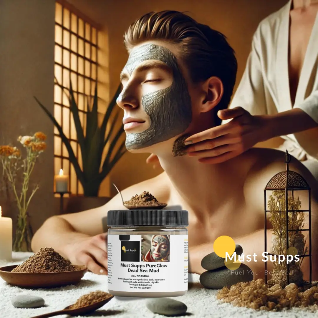 Must Supps PureGlow Dead Sea Mud - Your Path to Radiant, Youthful Skin | Calming Skincare for Sensitive Pores & Skin Repair