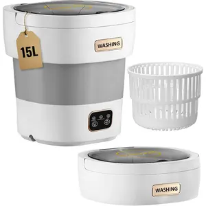15L Portable Washing Machine Small Washer for Underwear Delicate Clothes Light Laundry Ideal for Apartment Dorms Camping