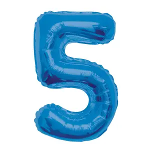 34 In. Blue Number 5 Balloon