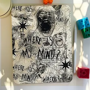 Abstract black graffiti case for iPad, compatible with iPad 9, iPad 10.2inch Cartoon Air5, features a side-mounted stand for the 2021 iPad 9, suitable for 10.9inch Pro 11/Air 4th/Air 5th with transparent anti-drop design, and various models from 1st to 8t