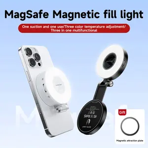 LED Magnetic Phone Selfie Light for iPhone Magsafe, Adjustable Brightness, Compatible with All Smartphones, Vlog Photography Video Accessory