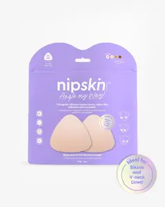 Nipskin Triangle Nipple Covers Angle My Way Ultra-thin Adhesive Reusable Silicone for Bikinis & V-neck Lines Women's Bras