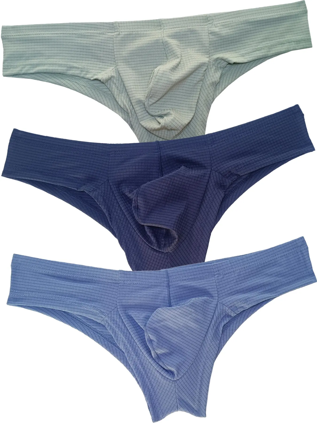 3pcs Men's Fashion Print Underwear Set, Transparent Small Briefs, Tight Low Waist Comfortable Sports Summer Trendy Bikini Bottoms, All Season Briefs