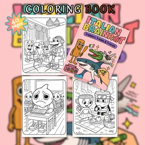 1pc Fun Coloring Book for Parents and Adults, made with high-quality paper and featuring interactive details of sharks and dinosaurs. Cute and quirky style, perfect for stress-relieving parent-child coloring activities and holidays.