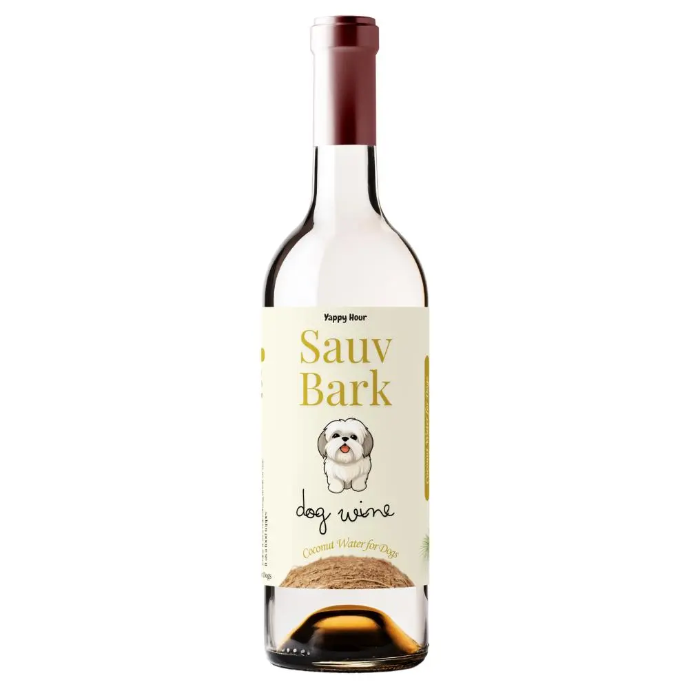 Sauv Bark Dog Wine by Yappy Hour | Organic Coconut Water for Dogs | Fun Doggy Drink