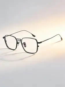 Ultra-light Titanium Frame Eyeglasses, Vintage Square Frame Eyeglasses for Women & Men, Fashion Eyeglasses for Work, Daily Clothing Decor, Perfect for Student Daily Use