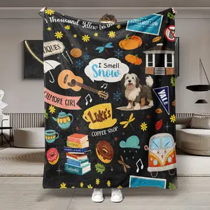 Gilmore Girls Theme Flannel Throw Blanket, Soft Lightweight Warm, Perfect for Bed Sofa Office Camping Travel, Multi-Purpose Gift Idea