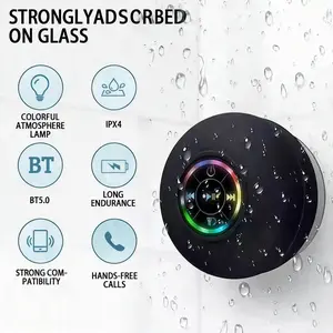 Waterproof Bluetooth Speaker! Stick to Shower Tiles/Beach—long Playtime, Mini Portable & IPX7 Submersible er & Camping Pack lover