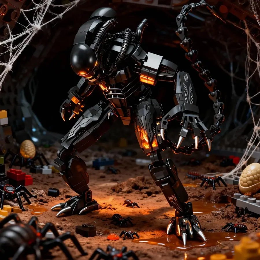 1000+ Pcs Sci-Fi Monster Building Set, Stem Building Block Sets, Alien Style Moc Assembly Kit, High Difficulty Adult Model, Creative Space Series Toy, Christmas Gift, Building Blocks Model