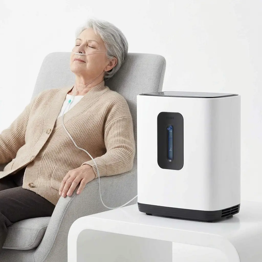 Household HEPA Air Purifier & Oxygen Concentrator 2-in-1 Machine for Home Use, 1-9L Adjustable Flow, Nebulizer Function, Remote Control