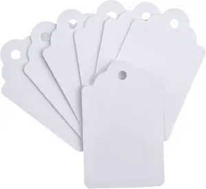 1000Pcs Price Tags without String, 1.75" X 1.093" White Pricing Tags for Tagging Gun, Marking Merchandise Unstrung Tag for Gift Jewelry Clothing Shoes Yard Sale Garage Supplies BBX