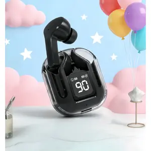 Transparent Wireless Bluetooth Headset HIFI Sound T6 Earphones with LED Display Fast Charging Long Battery Life for All Smartphones Smart Voice Assistant ENC Trucker Mic Quran Speaker Light frame cleaner Auto Clicker Magnetic Indoor HD TV Antenna