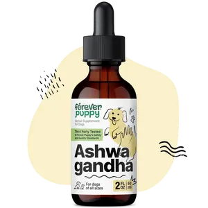 Ashwagandha Drops for Dogs - Relaxation Supplement w/Ashwagandha Root - Liquid Alternative to Calming Chews - Food Supplements for Calming Vibes - 2 oz