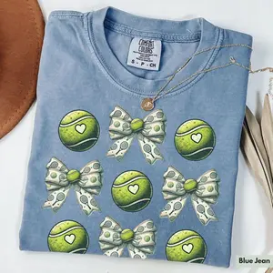 Comfort Colors Tennis Shirt, Tennis Mom Shirt, Womens Tennis Shirt, Tennis Lover Shirt, Coquette Tennis Shirt,Tennis Bow Tee, Tennis Season