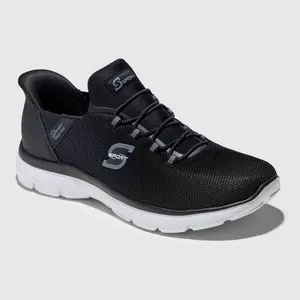 S Sport By Skechers Women's Syrka Step-Ins Sneakers - Black 7.5: Slip-On, Cushioned Insole, Medium Width