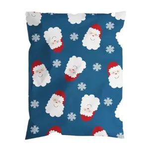 Blue Santa Poly Mailers Size 10x13 Christmas Shipping Bags