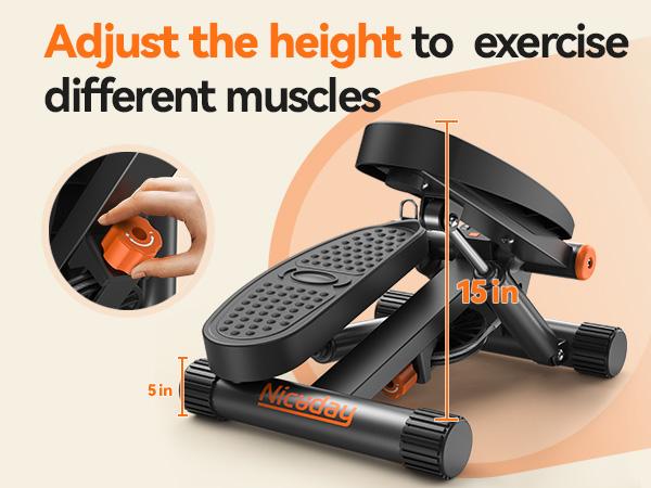 Niceday Stair Stepper for Exercise,Compact Hydraulic Stepper for Effective Cardio & Leg Workouts, Home Gym & Office Use, LCD Monitor, 300LB Weight Limit