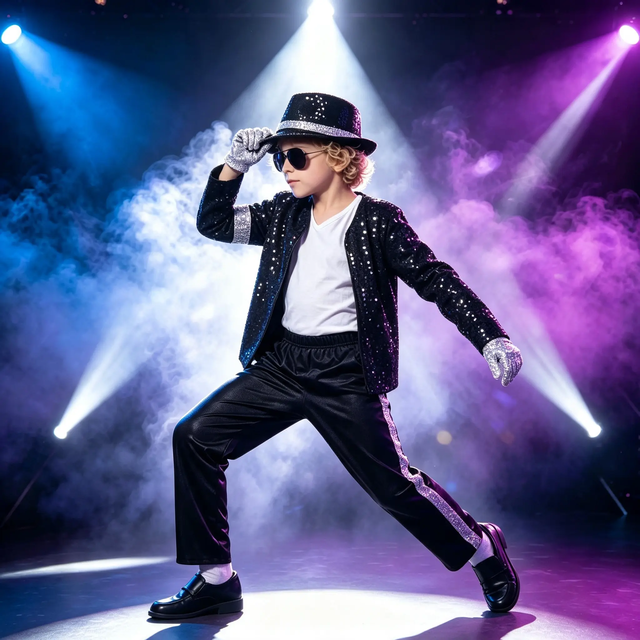 Boys' 80s-90s Pop Dance Star Black Costume - Kids & Adult Stage Cosplay Outfit for Halloween Party Role Play