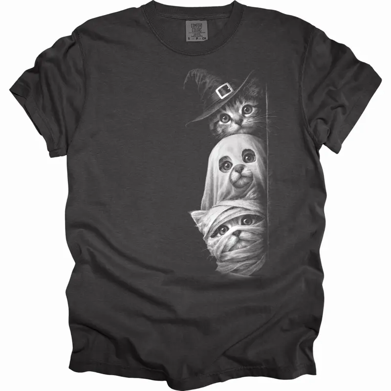 Comfort Colors Scaredy Cats Halloween Graphic Tee