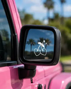 White Cherry Heart Vinyl Sticker for Phone, Car Window, Tumbler & Water Bottle