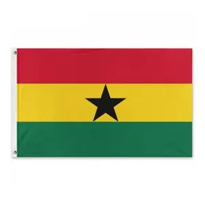 Ghana Flag 3x5 FT, Ghanaian National Banner with Metal Grommets, Vivid Print Polyester Flag for Indoor Outdoor Home Decor