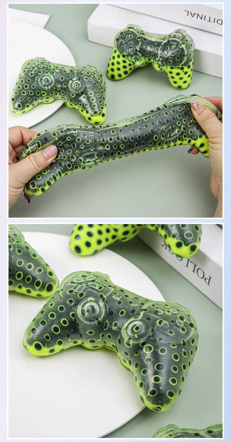 Green Gamepad Squishy Fidget Toy, Novelty Bubble Bead Stress Ball, Sensory Squeeze Toy for Anxiety Relief, Cool Gaming Controller Toy for Kids, TikTok Trend Gift for Gamers, Desk Fidget Toy
