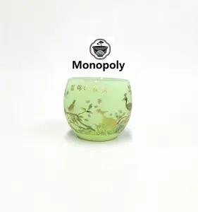 Monopoly Limited | Jade Green Glaze Gold-traced Peacock Jianzhan Tea Cup, "Bright Future" Gongfu Tea Master Cup LLL0004