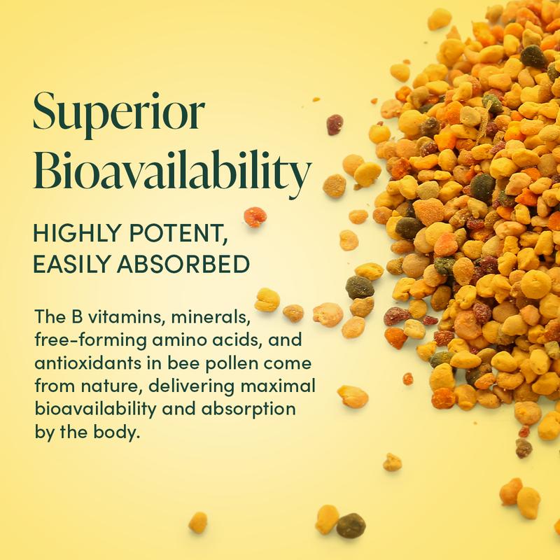 2x Bee Pollen - 100% Raw Granules for Energy, Immunity & Whole Body Wellness - Superfood Packed with Vitamin B, Minerals & Protein