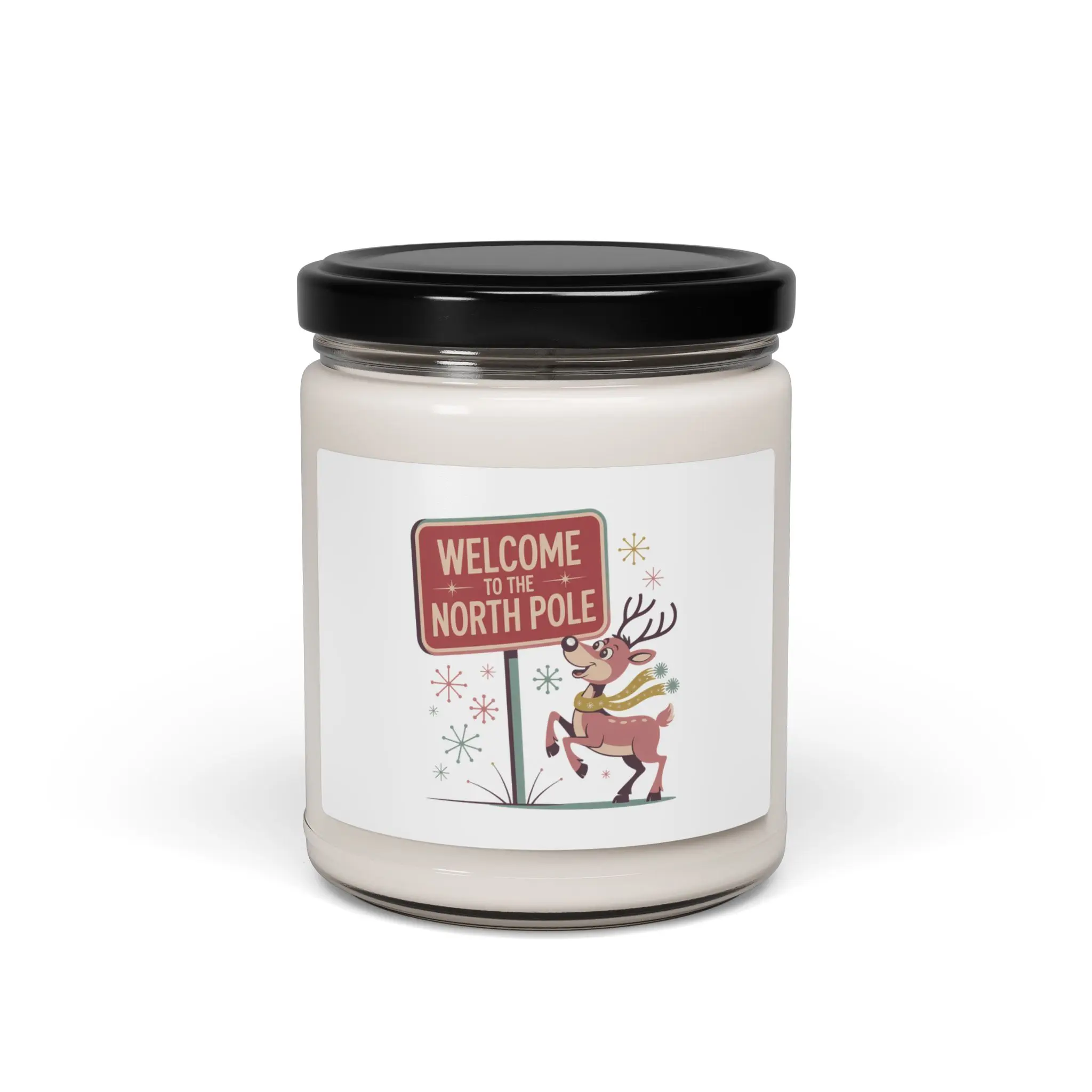 North Pole Retro Christmas Candle 9oz Soy Candle | Vintage Holiday Scent