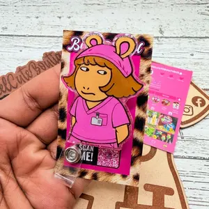Side Eye Glitter Badge Reel: Funny Nurse ID Holder
