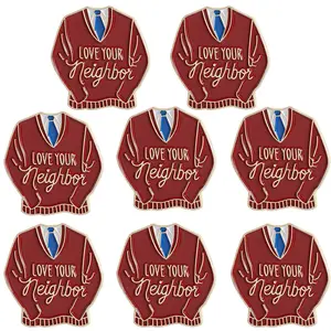8PCS Love Your Neighbor Enamel Pin – Kindness Message Lapel Pin, Christian Gift, Positive Quote Brooch, Trendy Accessory