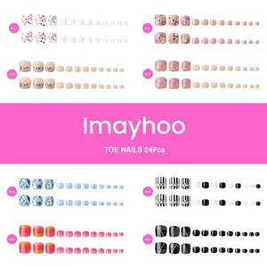 Imayhoo Toe nails Press on nails 24pcs-Nail Care,Nail Art