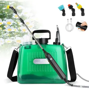 2 Gallon Sprayer   Sprayers, Upgrade  with 3 Mist Nozzles, Rechargeable Handle, Retractable Wand, Garden Sprayer with Adjustable  Strap for Garden, Lawn, Cleaning